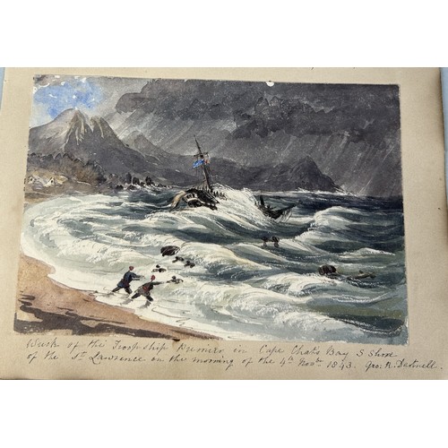 492 - GEORGE RUSSELL DARTNELL (1799-1878): A WATERCOLOUR PAINTING ON PAPER DEPICTING THE WREK OF THE TROOP... 