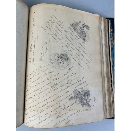 499 - A VICTORIAN SCRAP BOOK BELONGING TO A RELATIVE OF CAPTAIN JAMES MUDDLE, Exceptionally detailed, well... 