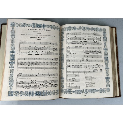 509 - A 19TH CENTURY SCRAP BOOK, ALBUM WREATH OF MUSIC AND LITERATURE With engravings, poetry, one waterco... 