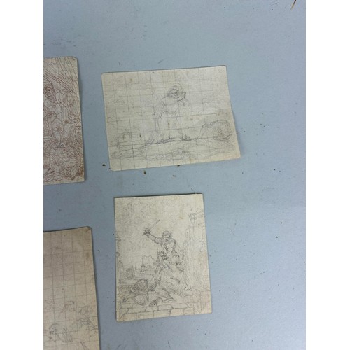 533 - A COLLECTION OF TEN UNATTRIBUTED OLD MASTER STYLE DRAWINGS ON PAPER Largest 20cm x 16cm Some waterma... 