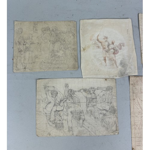 533 - A COLLECTION OF TEN UNATTRIBUTED OLD MASTER STYLE DRAWINGS ON PAPER Largest 20cm x 16cm Some waterma... 