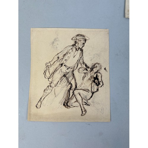 536 - A COLLECTION OF TEN OLD MASTER STYLE DRAWINGS Largest 30cm x 21cm One attributed to George Morland.