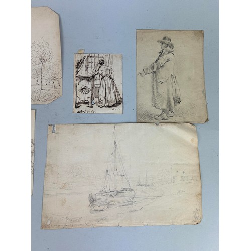 536 - A COLLECTION OF TEN OLD MASTER STYLE DRAWINGS Largest 30cm x 21cm One attributed to George Morland.