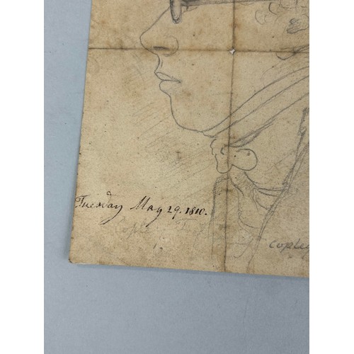 544 - ATTRIBUTED TO ANTHONY VANDYKE COPLEY FIELDING (BRITISH 1787-1855): A PENCIL SKETCH POSSIBLY A SELF P... 