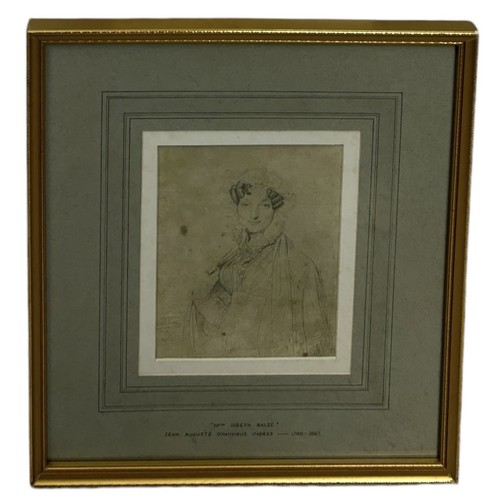 547 - AFTER JEAN AUGUSTE DOMINIQUE INGRES (1780-1867): A PENCIL DRAWING 'MME JOSEPH BALZE' Inscribesd in p... 