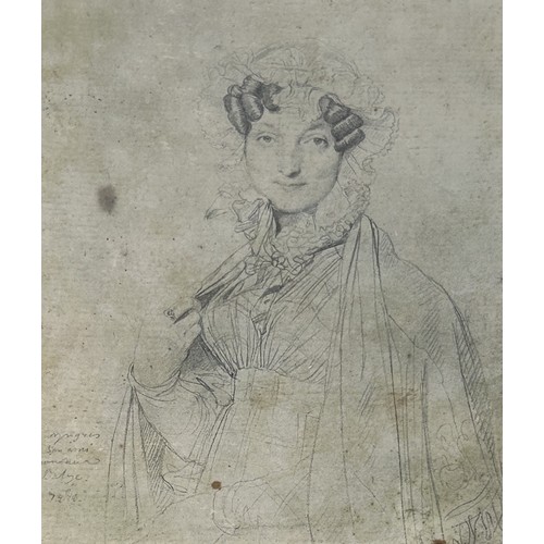 547 - AFTER JEAN AUGUSTE DOMINIQUE INGRES (1780-1867): A PENCIL DRAWING 'MME JOSEPH BALZE' Inscribesd in p... 