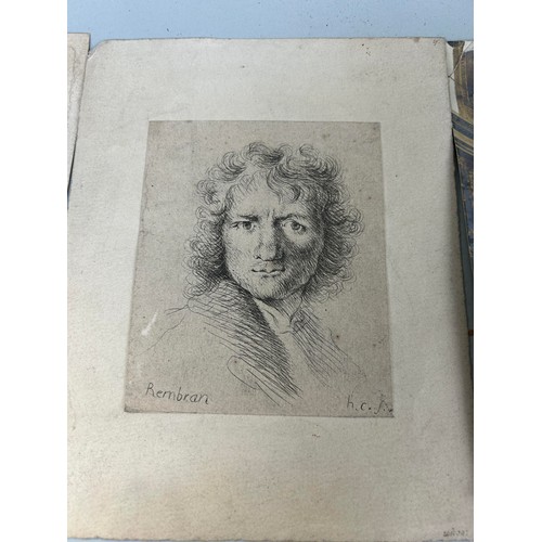 552 - A COLLECTION 12 PRINTS AND ENGRAVINGS TO INCLUDE OLD MASTERS (12) One after Rembrandt. Largest 33cm ... 