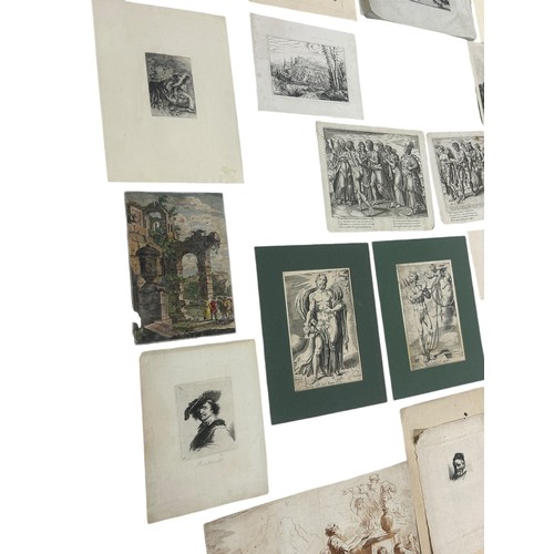 563 - A LARGE COLLECTION OF PRINTS AND ENGRAVINGS (QTY) 62cm x 40cm