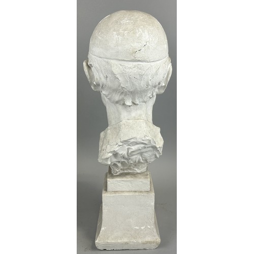 609 - A PLASTER SCULPTURAL BUST OF A POPE 52cm H