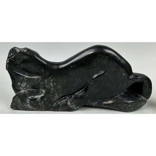 618 - NUVEEYA IPELLIE (INUIT 1920-2010): A SOAPSTONE SCULPTURE ALONG WITH ONE LARGE EXAMPLE BY MARKOSIE PA... 