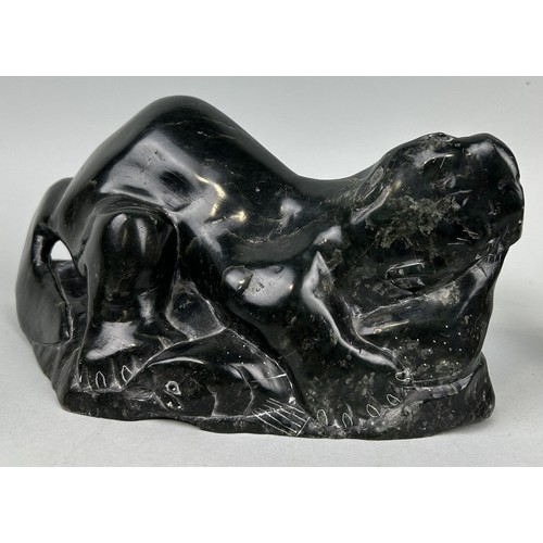 618 - NUVEEYA IPELLIE (INUIT 1920-2010): A SOAPSTONE SCULPTURE ALONG WITH ONE LARGE EXAMPLE BY MARKOSIE PA... 