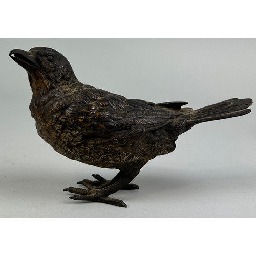 626 - A COLD PAINTED VIENNESE BRONZE BIRD MARKED GESCHUTZ BERGMANN 459 17cm x 10cm