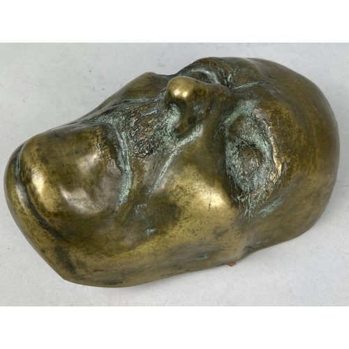 623 - A BRONZE DEATH MASK OF A GENTLEMAN 24cm x 14cm