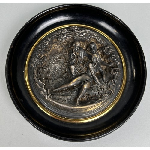 633 - A BAS RELIEF ATTRIBUTED TO EGISTO DE PANTA OF TURIN AND MILAN Circa 1870-85. 11cm D Framed 17cm D