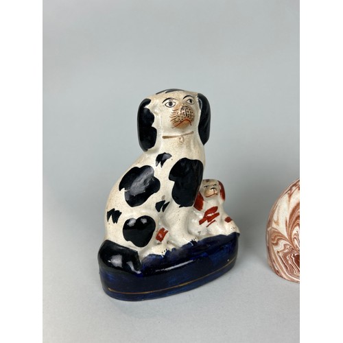 656 - A PAIR OF STAFFORDSHIRE CERAMIC CATS AND A PAIR OF DOGS (4) 17cm H