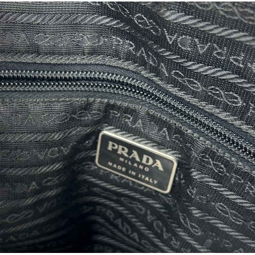 691 - A PRADA BLACK LEATHER HAND BAG 40cm x 30cm