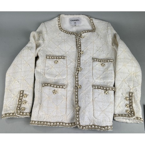 702 - A VINTAGE CHANEL STYLE SILK-LINED EVENING JACKET