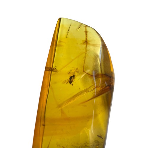 735 - A BEE FOSSIL IN AMBER A stunning amber gem containing a highly detailed bee. From the amber mines of... 