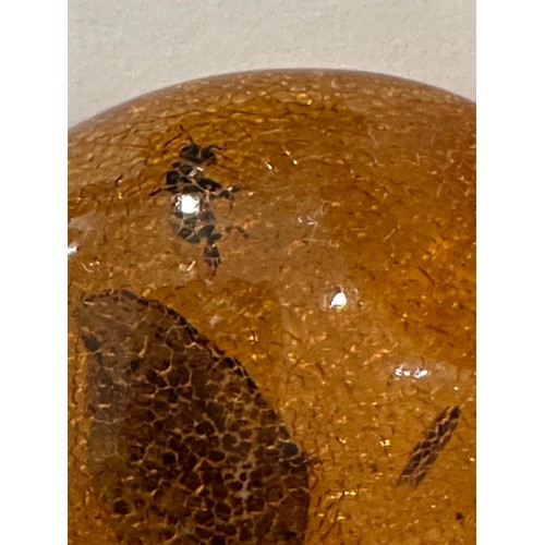 748 - VICTORIAN AMBER FOSSIL SPECIMEN A large piece of amber containing a fly and other insect in amber. F... 