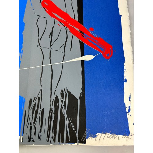 760 - BRUCE MCLEAN (SCOTTISH B.1944): A SCREENPRINT 'WHITE WOMAN GREY MAN RED LINO' 100.5cm x 79.5cm Signe... 