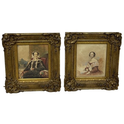 795A - KENNETH MACLEAY, ARSA, RSW (1802-1878): TWO WATERCOLOUR PAINTINGS ON PAPER DEPICTING LADIES Along wi... 