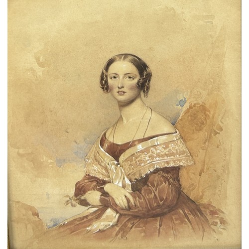 795A - KENNETH MACLEAY, ARSA, RSW (1802-1878): TWO WATERCOLOUR PAINTINGS ON PAPER DEPICTING LADIES Along wi... 