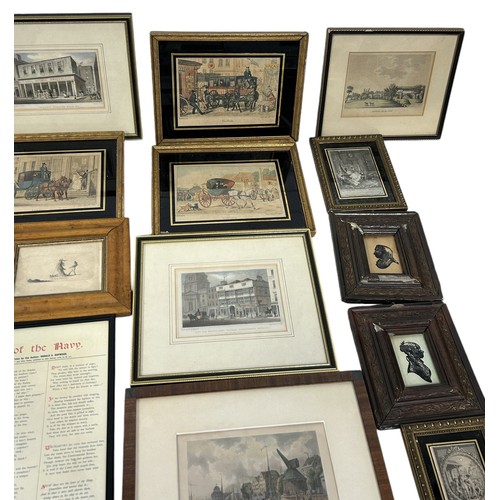 834 - A LARGE COLLECTION OF ANTIQUE PRINTS AND ENGRAVINGS Mostly framed and glazed, along with some unfram... 