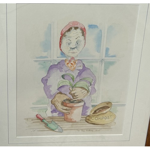 838 - TIM BULMER: A PAIR OF WATERCOLOUR PAINTINGS DEPICTING FIGURES Signed in pencil. 39cm x 29cm Framed a... 