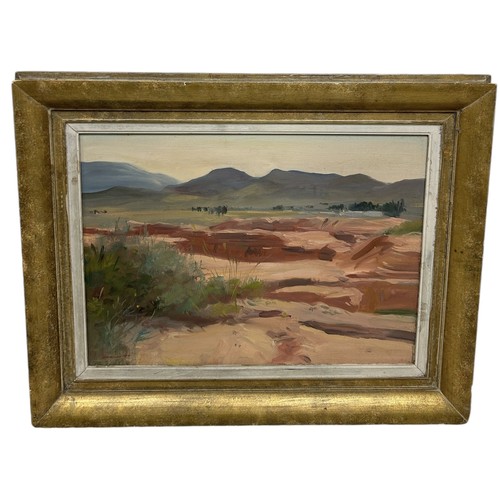 860 - D. BREAM: AN OIL PAINTING ON CANVAS 'VIEW ACROSS PLAIN 2' Signed bottom left. 55cm x 40cm Framed 73c... 