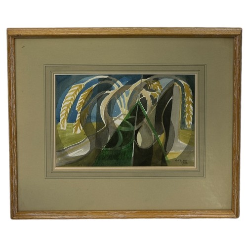 864 - REGINALD JAMES LLOYD (BRITISH 1926-2020): A WATERCOLOUR PAINTING ON PAPER DEPICTING AN ABSTRACT SCEN... 