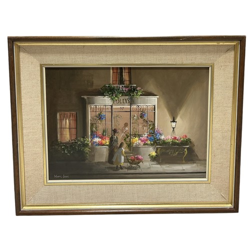 894 - DEBORAH JONES (1921-2012): AN OIL PAINTING ON CANVAS DEPICTING POLLY'S SHOP' Signed bottom left. 39c... 