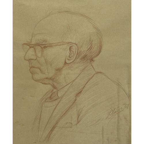 904 - A PENCIL DRAWING 'ALBERT JONES, THE OLD CHELSEA CLOCK MENDER' BY FREDERICK DAVIS Old label to verso ... 