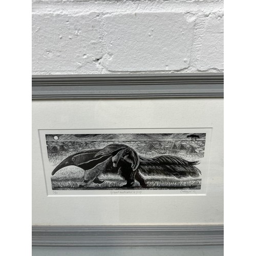 921 - TWO PRINTS BY CATHRYN KUHFIELD ALONG WITH AN OIL PAINTING BY ANN HAWKSLEY Each framed, largest frame... 