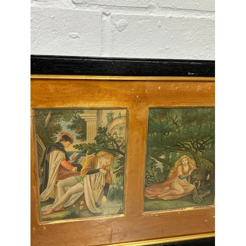 926 - A GROUP OF FIVE ANTIQUE PRINTS Framed and glazed as one. 96cm x 33cm