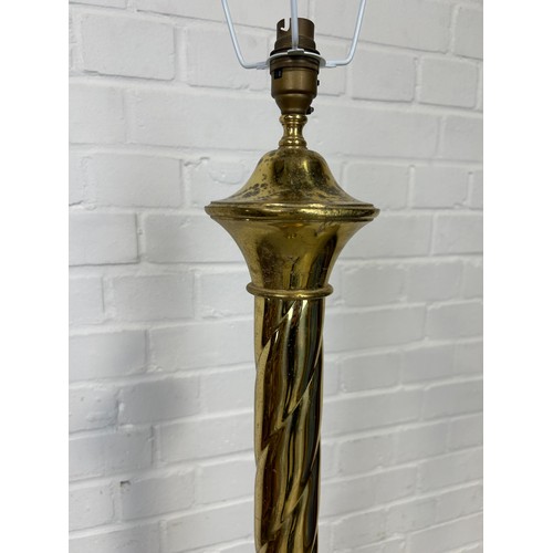 979 - A CHRISTOPHER WRAY BRASS STANDARD LAMP 155cm H