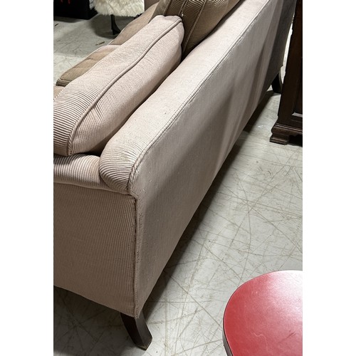 1022 - A THREE SEATER SOFA UPHOLSTERED IN CHENNILE FABRIC 208cm x 85cm x 85cm