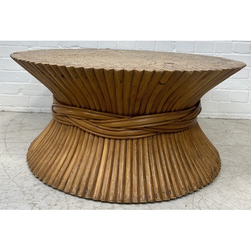 1023 - WHEAT SHEAF BAMBOO COFFEE TABLE 91cm x 41cm