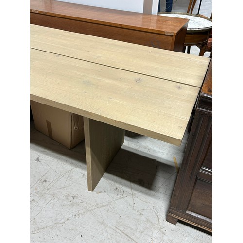 1035 - AN OLD PINE JORIS VAN APERS DINING ROOM TABLE 270 x 81 x 76 cm