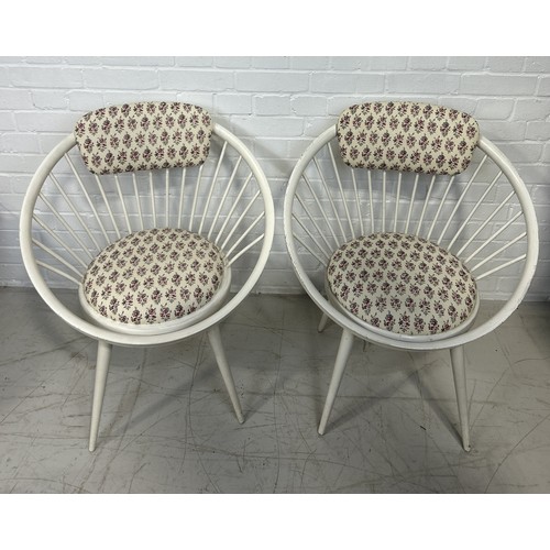 1040 - A PAIR OF MID-CENTURY CIRCLE LOUNGE CHAIRS BY YNGVE EKSTROM, STOLAB 77cm x 66cm x 47 cm