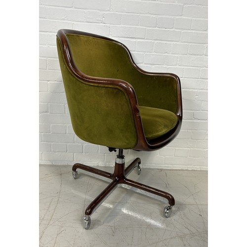 1046 - A MID-CENTURY WARD BENNETT FOR BRICKEL DESK CHAIR 93cm x 64cm x 50 cm