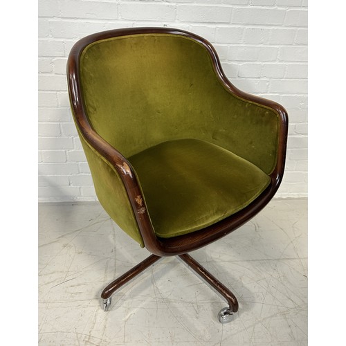 1046 - A MID-CENTURY WARD BENNETT FOR BRICKEL DESK CHAIR 93cm x 64cm x 50 cm