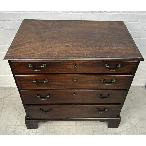 1058 - A GEORGE III MAHOGANY CHEST OF DRAWERS 80cm x 78cm x 45cm