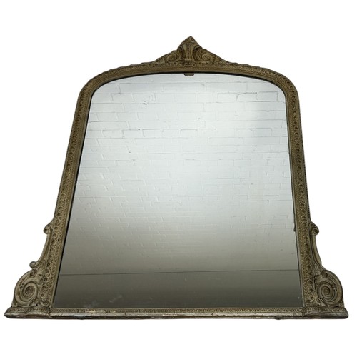 1064 - A LARGE 19TH CENTURY FRENCH WALL MIRROR 132cm x 93cm