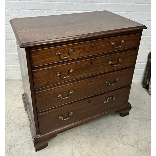 1082 - A GEORGE III CHEST OF DRAWERS 82cm x 79cm x 47cm