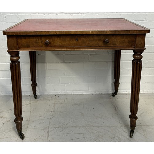 1092 - A VICTORIAN MAHOGANY DESK IN THE MANNER OF GILLOWS 85cm x 72cm x 54cm With single sliding drawer and... 