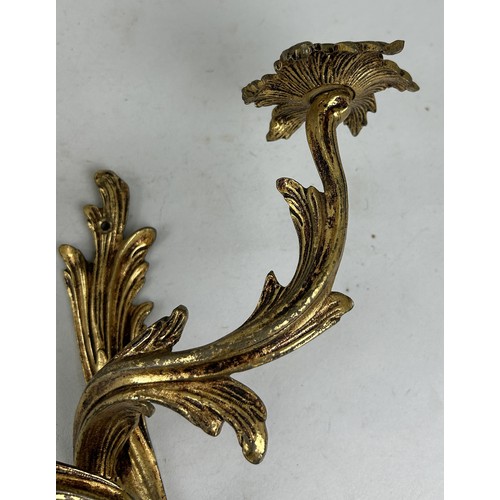 1120 - A PAIR OF ORMOLU WALL SCONCES (2) 35cm x 28cm each.