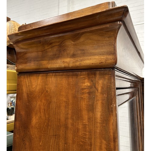 1119 - A 19TH CENTURY WARDROBE WITH MIRROR 208cm x 90cm x 42cm