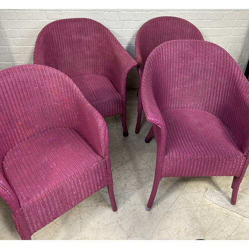 1122A - A GROUP OF FOUR PINK LLOYD LOOM CHAIRS (4) 74cm x 58cm x 53cm