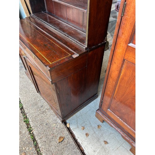 1122E - A 19TH CENTURY ROSEWOOD CABINET 158cm x 108cm x 58cm