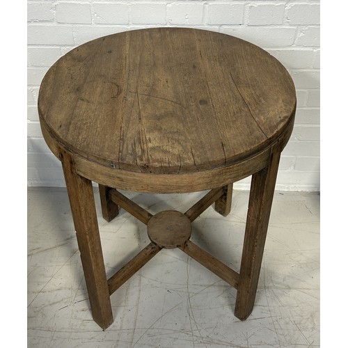 1157 - A TEAK CIRCLE SIDE TABLE 71 x 60 cm